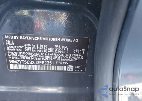 2018 Mini Countryman Cooper S из США, поврежденный, VIN WMZYT5C32J3E62351